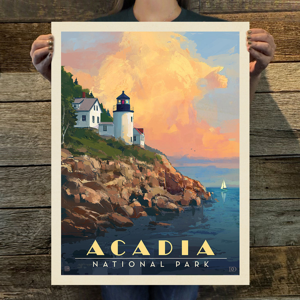 Acadia National Park: Lighthouse (63 National Parks) Art Print
