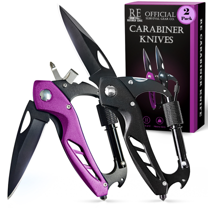 2-Pack Carabiner Knives