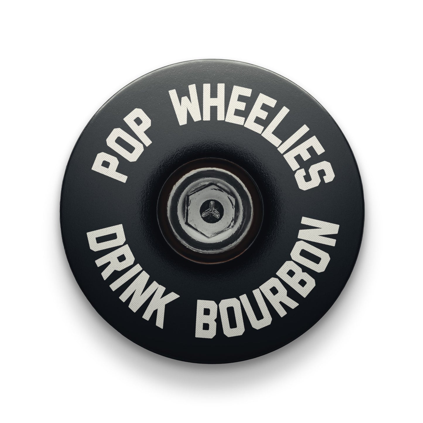 Pop Wheelies Drink Bourbon Bicycle Headset Cap
