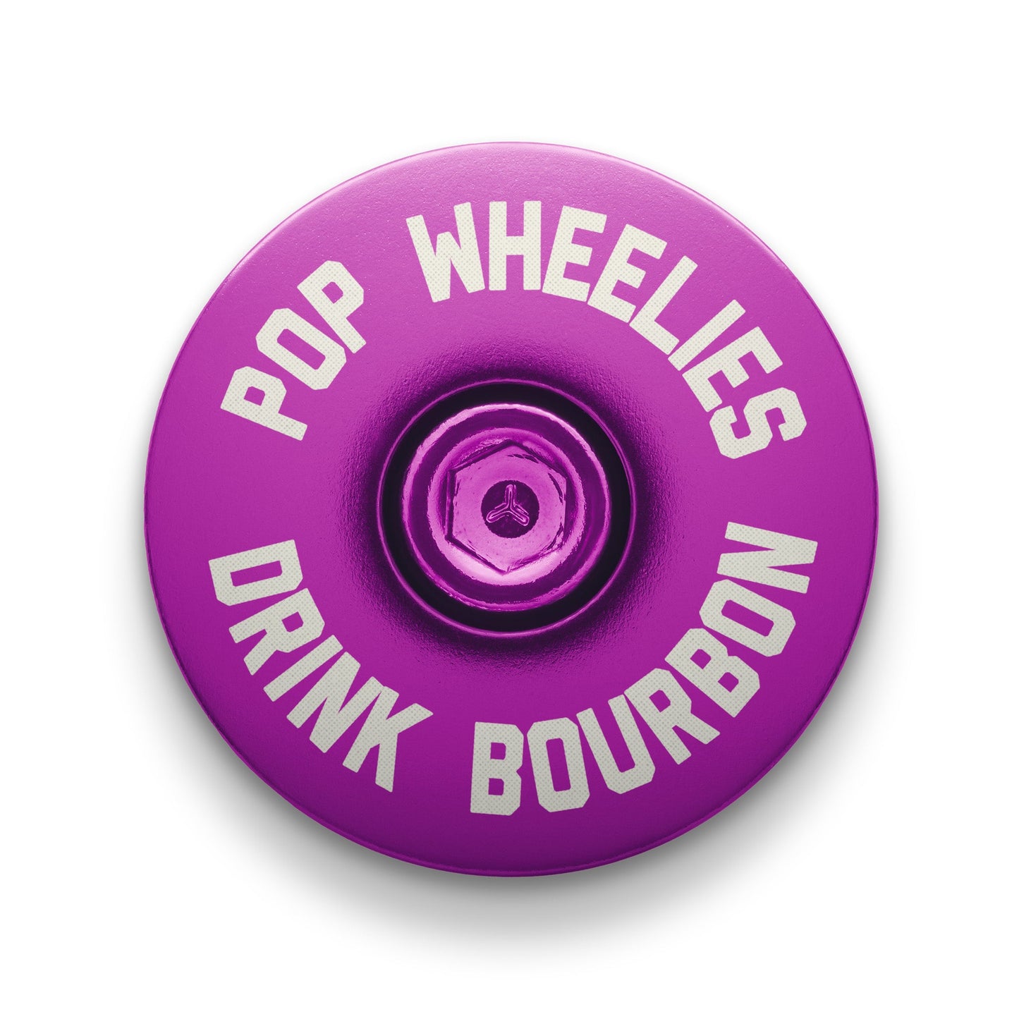 Pop Wheelies Drink Bourbon Bicycle Headset Cap