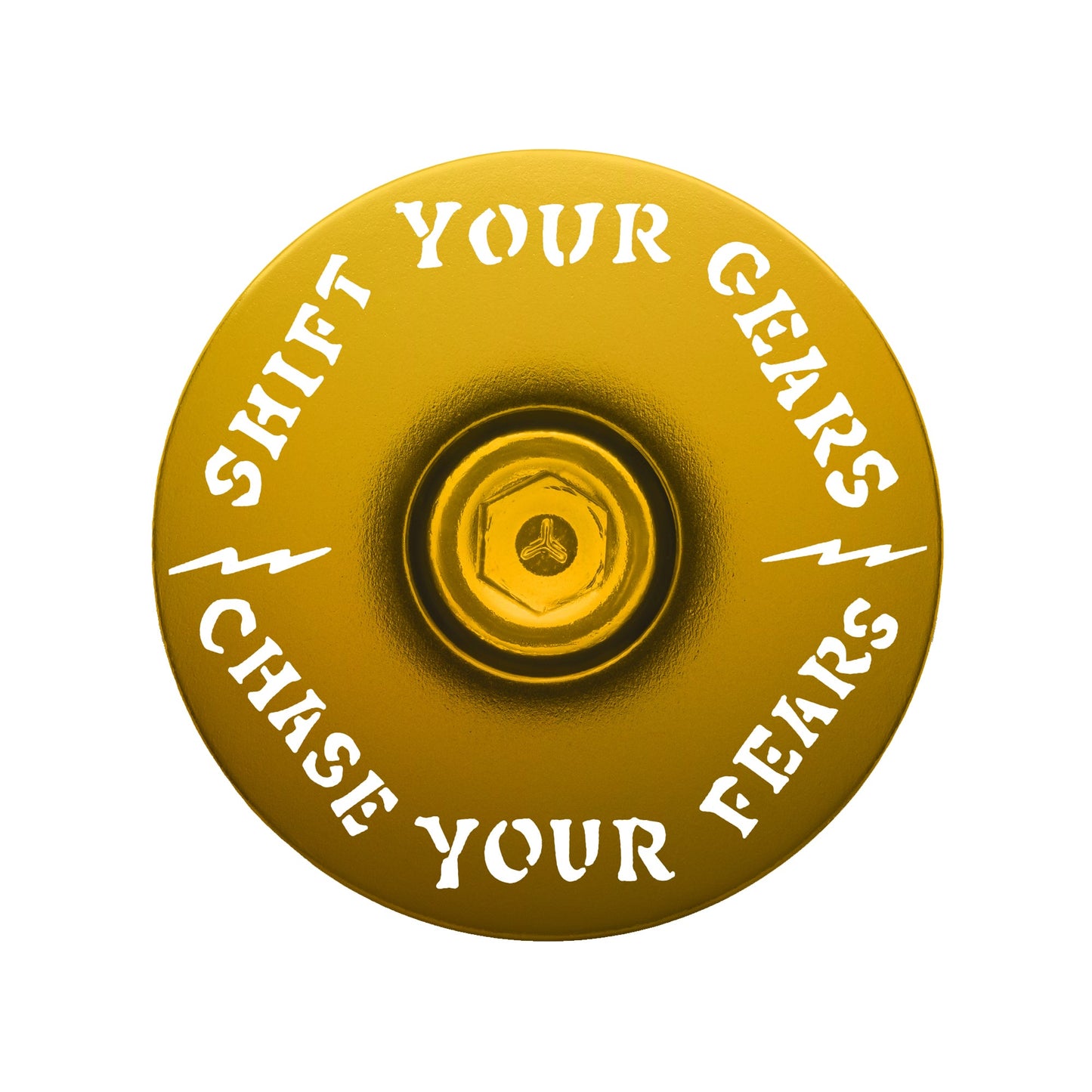 Chase Your Fears Go Fast Don't Die x Dispatch - Custom Bicycle Headset Cap