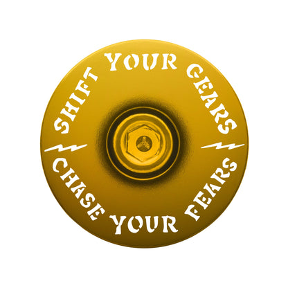 Chase Your Fears Go Fast Don't Die x Dispatch - Custom Bicycle Headset Cap