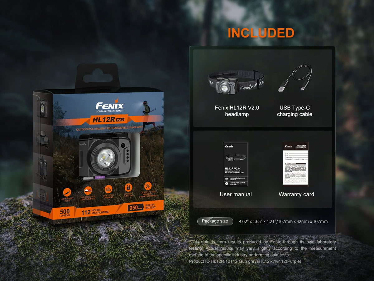 Fenix HL12R V2 Ultralight Outdoor Rechargeable Headlamp
