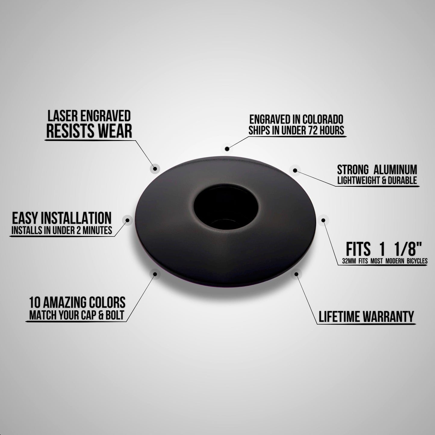 All Gas No Brakes - Custom Bike Headset Cap