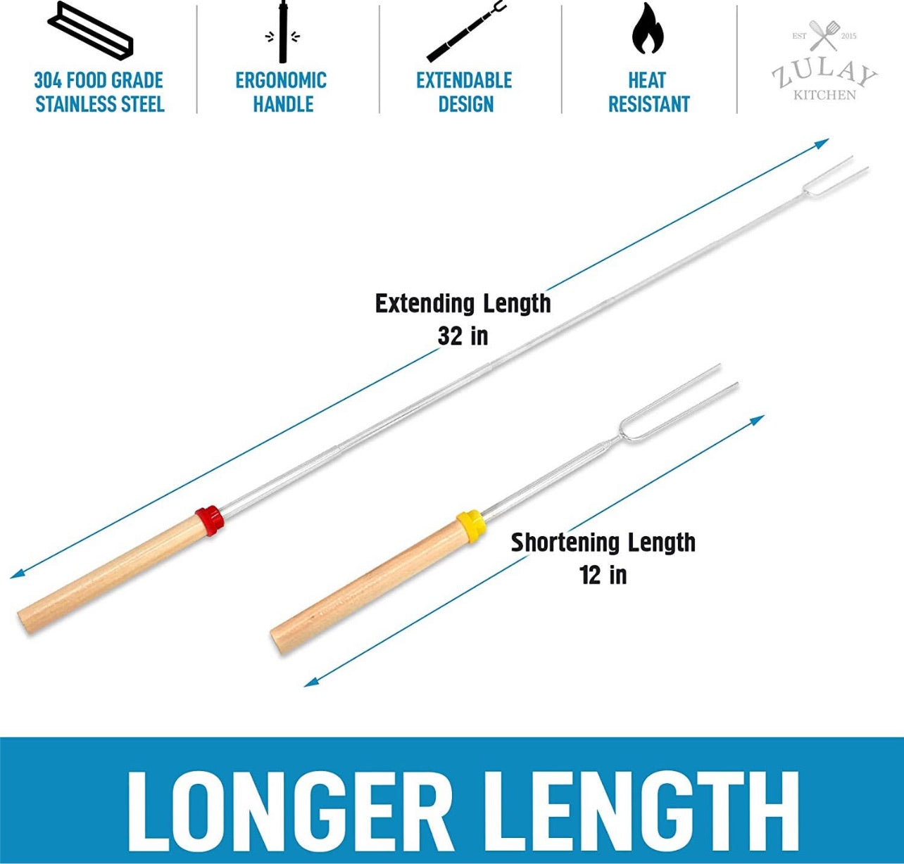 Long Marshmallow Roasting Sticks Extendable 32 in – Fry's Elite Mountain  Sports